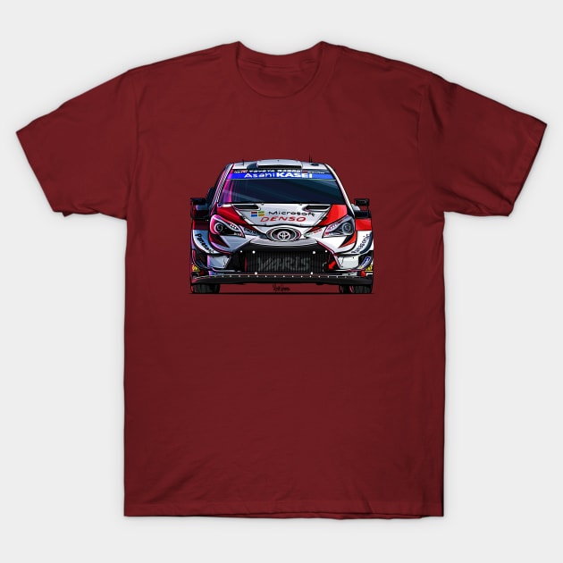 Toyota Yaris WRC Artwork T-Shirt by Mario Ramos Rally Art